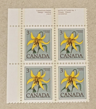 Canada Stamp #708 Corner Block Of 4 1977 Lily 3¢ MNH - $1.37