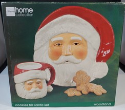 New JC Pennys Home Collection, Cookies for Santa Set. 3D Plate and Mug - £23.22 GBP