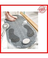 Non-Slip Oval Foot Scrubber Mat with Suction Cups &amp; Exfoliating Stone - ... - $1,037.66 MXN