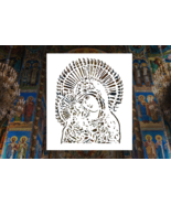 Byzantine Style Orthodox Icon Mary &amp; Jesus Reusable Stencil (Many Sizes) - £9.61 GBP+