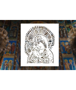 Byzantine Style Orthodox Icon Mary &amp; Jesus Reusable Stencil (Many Sizes) - $14.16+