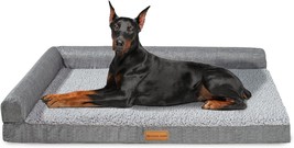 Orthopedic Jumbo Dog Bed For Extra Large Dogs 56&#39;&#39;X40&#39;&#39;, Waterproof L Shaped Jum - £42.01 GBP