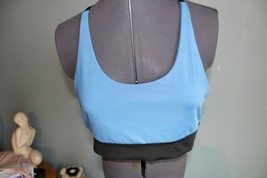 Women&#39;s Blue/Black Polyester Light Support X Back Bra Size L - £3.97 GBP