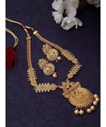 Wedding Necklace Gold Plated Traditional Jewelry Set For Women - £15.62 GBP