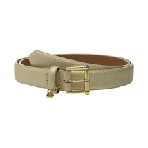 RALPH LAUREN Gold Stingray Embossed Leather Logo Charm Belt S - £31.92 GBP