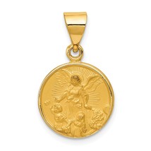 18K Guardian Angel Medal Pendant Charm Jewelry 23mm x 13mm - £224.41 GBP