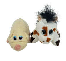 2 1997 Pound Puppies Peach Piggy + Spotted Pony Ponies Stuffed Animal Plush - £18.68 GBP