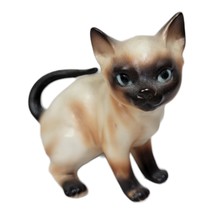 Vintage Norcrest Seal Point Siamese Brown Porcelain Ceramic Cat Kitten Figurine - $19.39