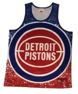 Detroit Pistons Basketball Jersey Large Mitchell Ness Splattered Paint R... - £23.32 GBP