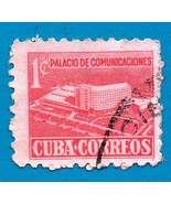 Cuba Postal Tax Stamp (used) 1957 1c Communications Bldg Scott # RA34   - €1,70 EUR