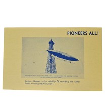 Postcard Santos Dumont Air Ship Rounding The Eiffel Tower Unposted - £5.54 GBP
