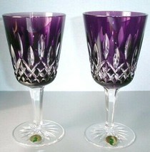 Waterford Lismore Amethyst Goblet Set Of 2 Cased Crystal 40000647 NEW - £350.35 GBP
