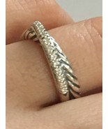 DAVID YURMAN CROSSOVER WIDE RING WITH DIAMONDS 925 STERLING SILVER size 8 - £250.87 GBP