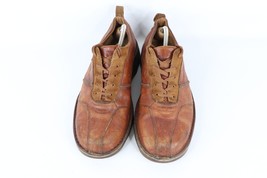 Vtg Dr Martens Mens 10 Goth EDM Chunky Platform Leather Shoes Brown Dist... - $108.85