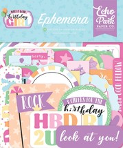 Echo Park Cardstock Ephemera 34/Pkg-Icons, Make A Wish Birthday Girl - £15.94 GBP