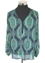 Lee Blouse Women&#39;s Size XLarge Pullover Top Casual Multicolor Paisley Boho Chic - £14.95 GBP