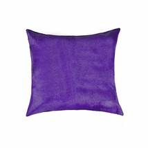 Hand Stitched Purple Natural Cowhide Decorative Pillow - £49.22 GBP