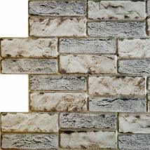 Dundee Deco PG7009 Dark Beige Grey Faux Old Brick, 3.1 ft x 1.6 ft, PVC 3D Wall  - £7.77 GBP+