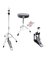 GRIFFIN Drum Hardware Set (3-Piece Kit) - Bass Drum Kick Pedal, Drummer&#39;... - $134.09 CAD