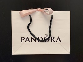 PANDORA White Gift Bag with Ribbon 8&quot;x6&quot;x3&quot; - £5.43 GBP