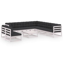  Garden Lounge Set White Solid pinewood, fabric (100% polyester) - $21,617.85 MXN