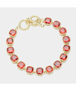 Red garnet crystal tennis bracelet - €19,05 EUR