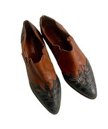 Ellemenno Vintage 90s Shoes Brown Black Leather Size 10M Western Pointed... - $276.80 MXN