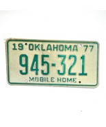 1977 United States Oklahoma Base Mobile Home License Plate 945-321 - $20.31 CAD