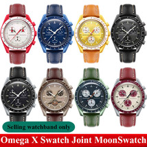 Leather Watch Strap for Omega x Swatch Speedmaster Moonswatch Watch Band 20mm - £16.14 GBP+