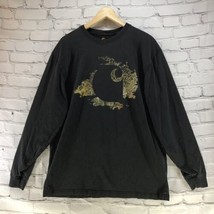 Carhartt Long Sleeve T Shirt Black Large Graphic Mens Sz M Flaw - $15.84