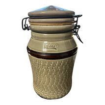 Vtg Baldelli Italy Ceramic Canister with Clamp Lid Italian Stoneware Kit... - $43.20