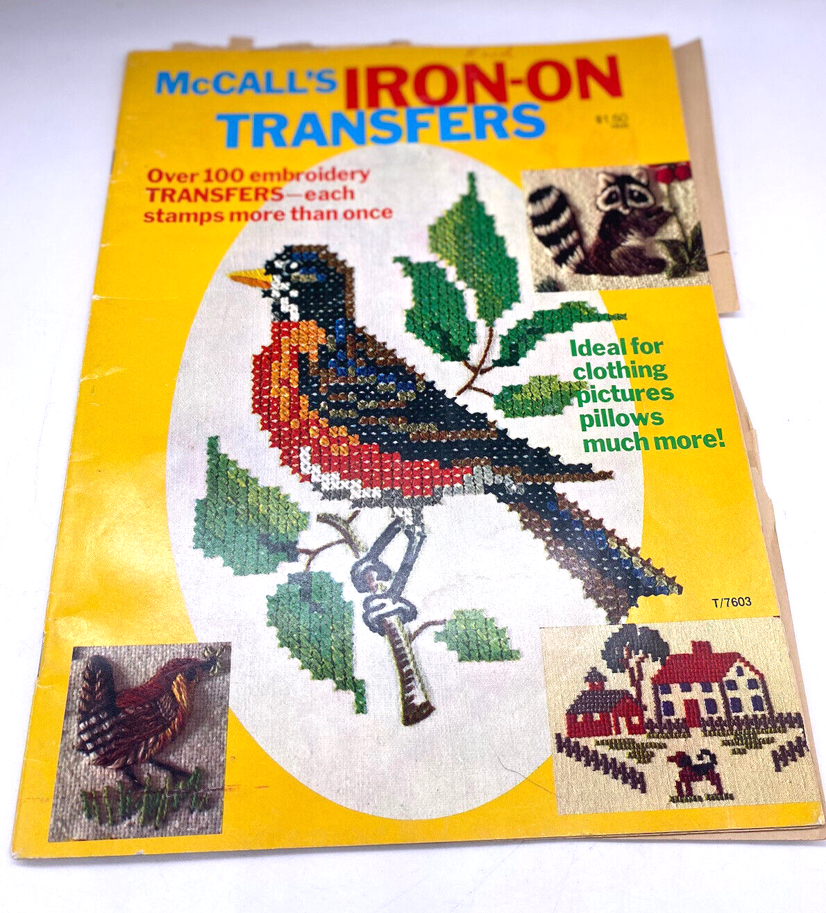 McCall's Iron On Transfers T/7603 Vintage Magazine Book Booklet Manual - £29.34 GBP