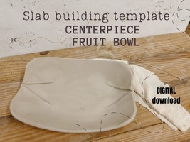 Ceramic fruit bowl- Slab Pottery Template centerpiece bowl - £3.62 GBP