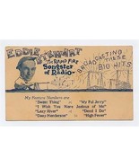 Eddie Stewart The Rapid Fire Songster of Radio Ad Card 1920&#39;s - £19.51 GBP