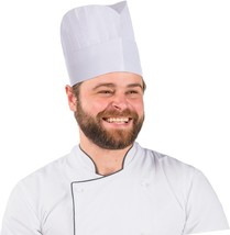 50 Professional Chefs Catering Hat Viscose Cap Cook Food Prep Kitchen Cap 9&quot; - £97.40 GBP