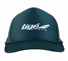 Tige Boats Logo Trucker Hat Green Snapback Mesh Corded Cap Adjustable NWOT - £20.31 GBP