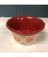 Pioneer Woman Stoneware Ramekin Floral Bursts Dipping Bowl Scalloped Orange - $9.89