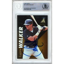 Larry Walker Auto 1995 Zenith Beckett BAS Slab Colorado Rockies Signed Card HOF - £156.72 GBP