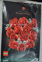 Open Box LEGO Icons Bouquet of Roses Artificial Flowers for Home Décor S... - $38.70