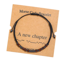 Morse Code Bracelets with Adjustable String, Inspirational Messages Bracelets - £6.38 GBP