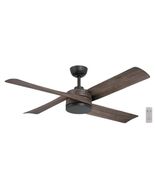 Hampton Bay Baymore Matte Black Ceiling Fan 52 In. Indoor/Outdoor with R... - $174.55