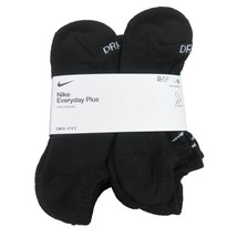 Nike Everyday Plus No Show Socks Black 6 Pack Women&#39;s 6-10 / Youth 5Y-7Y... - $26.99