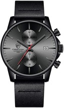 GOLDEN HOUR Men&#39;s Fashion Sport Quartz Watches with Leather Strap Waterp... - £51.59 GBP+