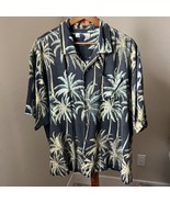 Tommy Bahama Hawaiian Shirt Men&#39;s XL Silk Short Sleeve Black Tropical Pa... - £22.47 GBP