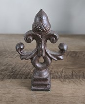 Fleur de Lis Style Cast Iron Stand Alone Finial w/Acorn Top 4-3/4&quot; high - $20.79