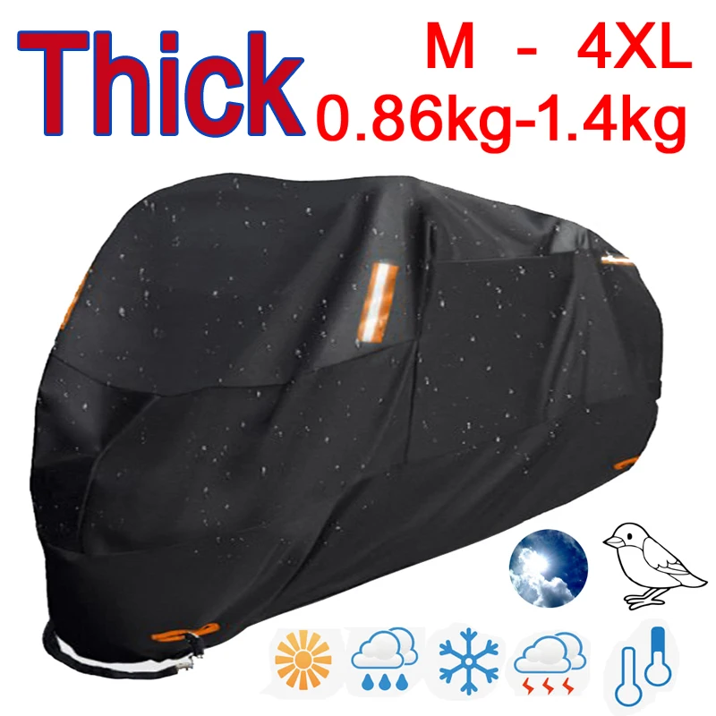 300D thick Motorcycle Covers Black Design Waterproof Motors Dust Rain Snow UV - $32.50+