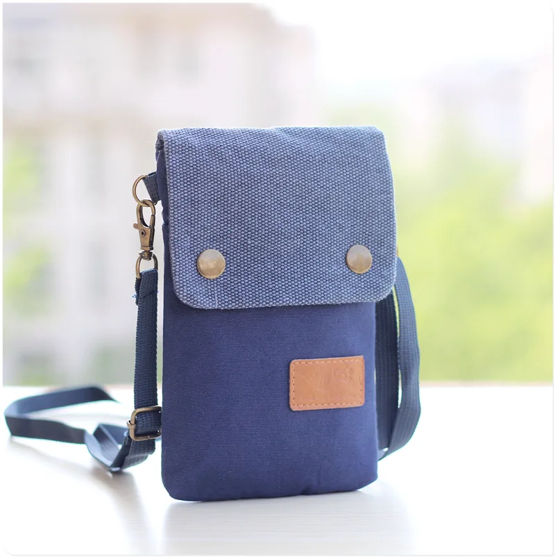 Lid color mini mobile phone bag female casual small crossbody shoulder bag canvas light thumb200