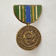 Vintage US Army Korean Defense Service Medal Enamel Decoration 1.2” Dual Pinback - £27.34 GBP