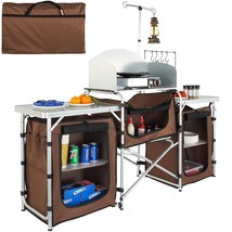 VEVOR Camping Kitchen Table, Folding Outdoor Cooking Table with Storage ... - $157.40