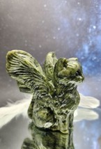 Xiuyan Jade Winged Angel Cat, Pet Memorial, Pet Loss Gift, Gemstone Carving  - £38.91 GBP